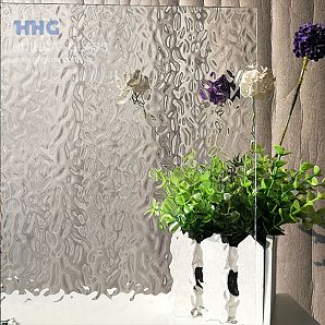 Goldenes Wellen-dekoratives strukturiertes Glas